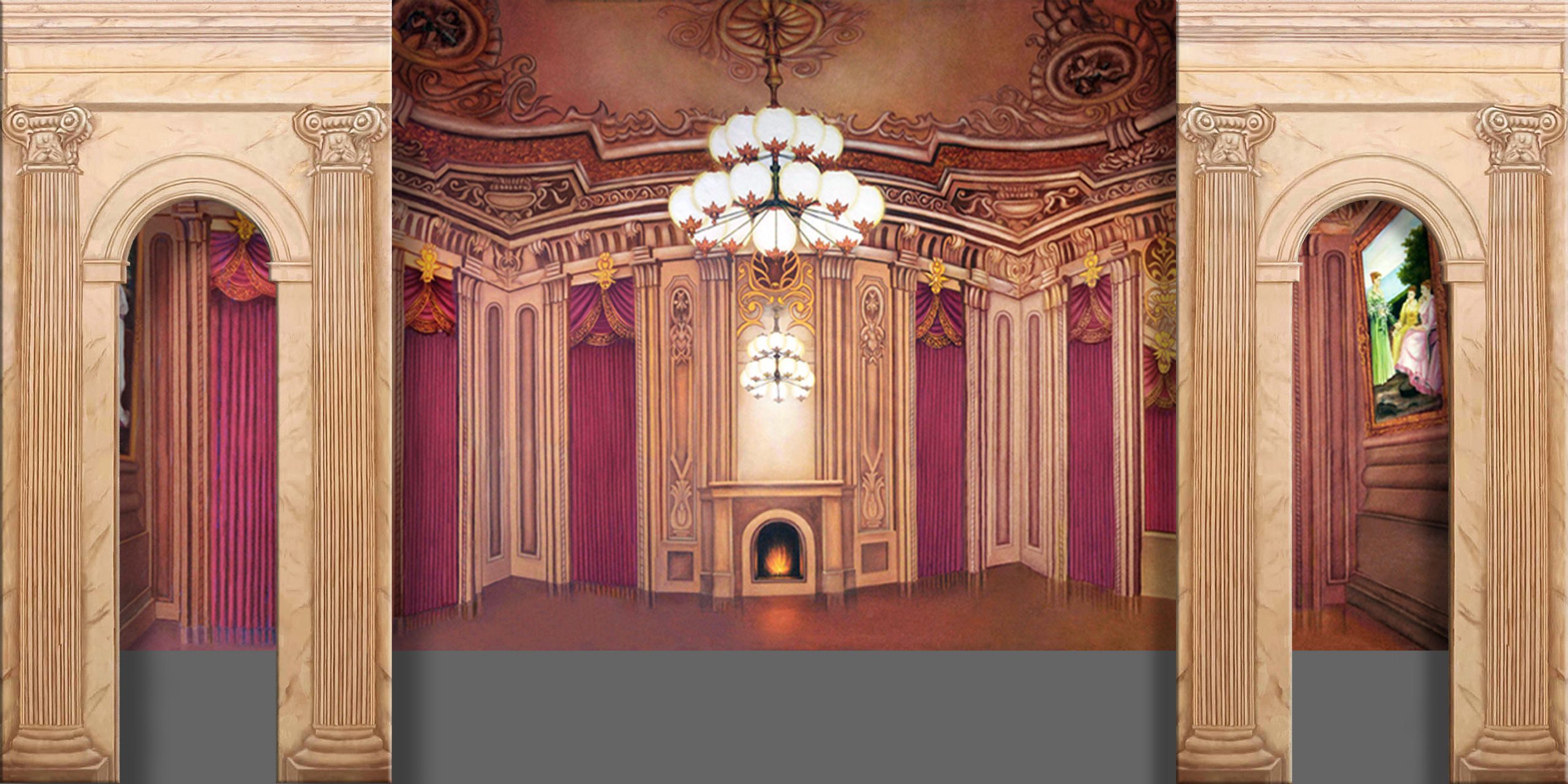 Column Legs Scenic Legs and Victorian Palace Ballroom Scenic Backdrop