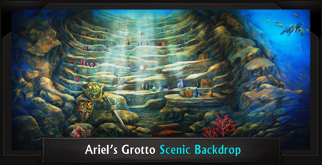 Ariel's Grotto Professional Scenic Little Mermaid Backdrop
