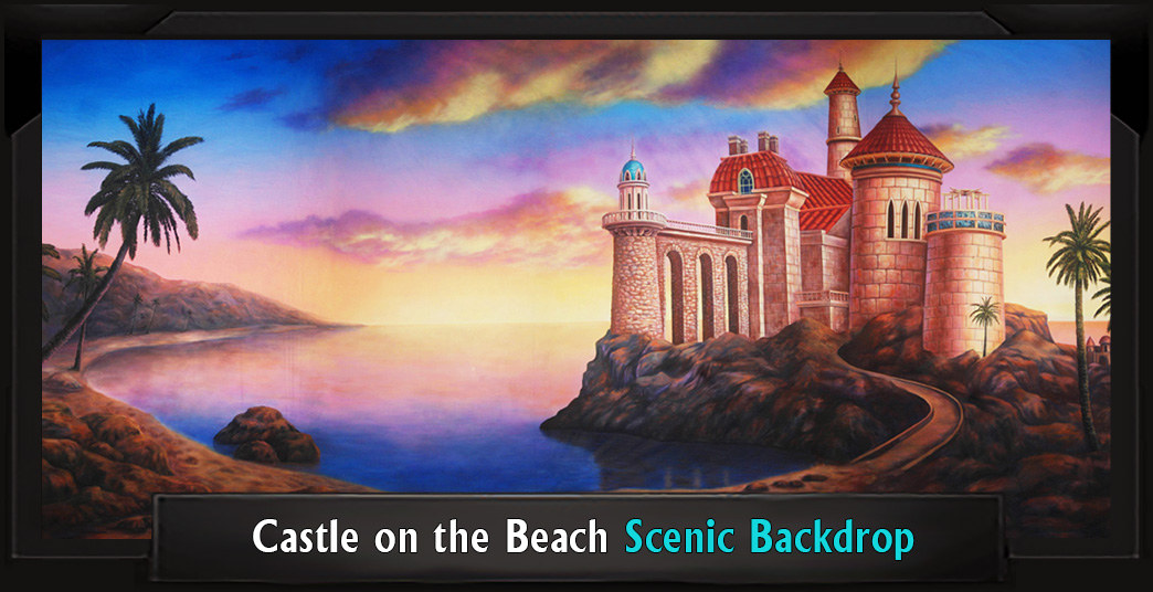 Castle on the Beach Professional Scenic Little Mermaid Backdrop