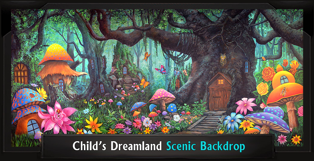 Child's Dreamland Professional Scenic Alice in Wonderland Backdrop