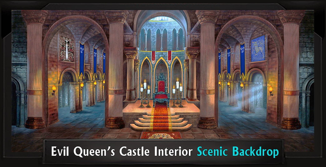 EVIL QUEEN'S CASTLE INTERIOR Professional Scenic Puffs Bakcdrop