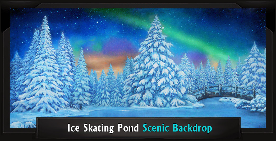 Ice Skating Pond ALMOST MAINE Professional Scenic Backdrop