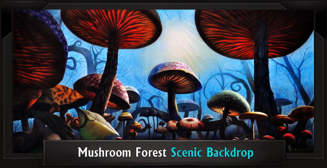 Mushroom Forest Professional Scenic Alice in Wonderland Backdrop