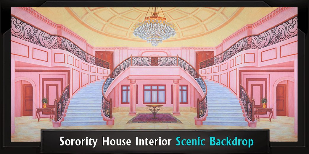 Sorority House Interior with Frame Sorority House Interior Professional Scenic Backdrop