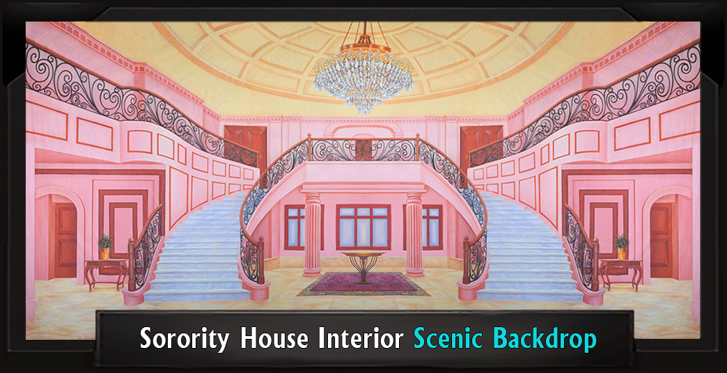 Sorority House Interior with Frame Sorority House Interior Professional Scenic Backdrop