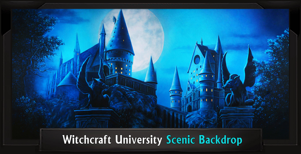 Witchcraft University Professional Scenic PUFFS Backdrop