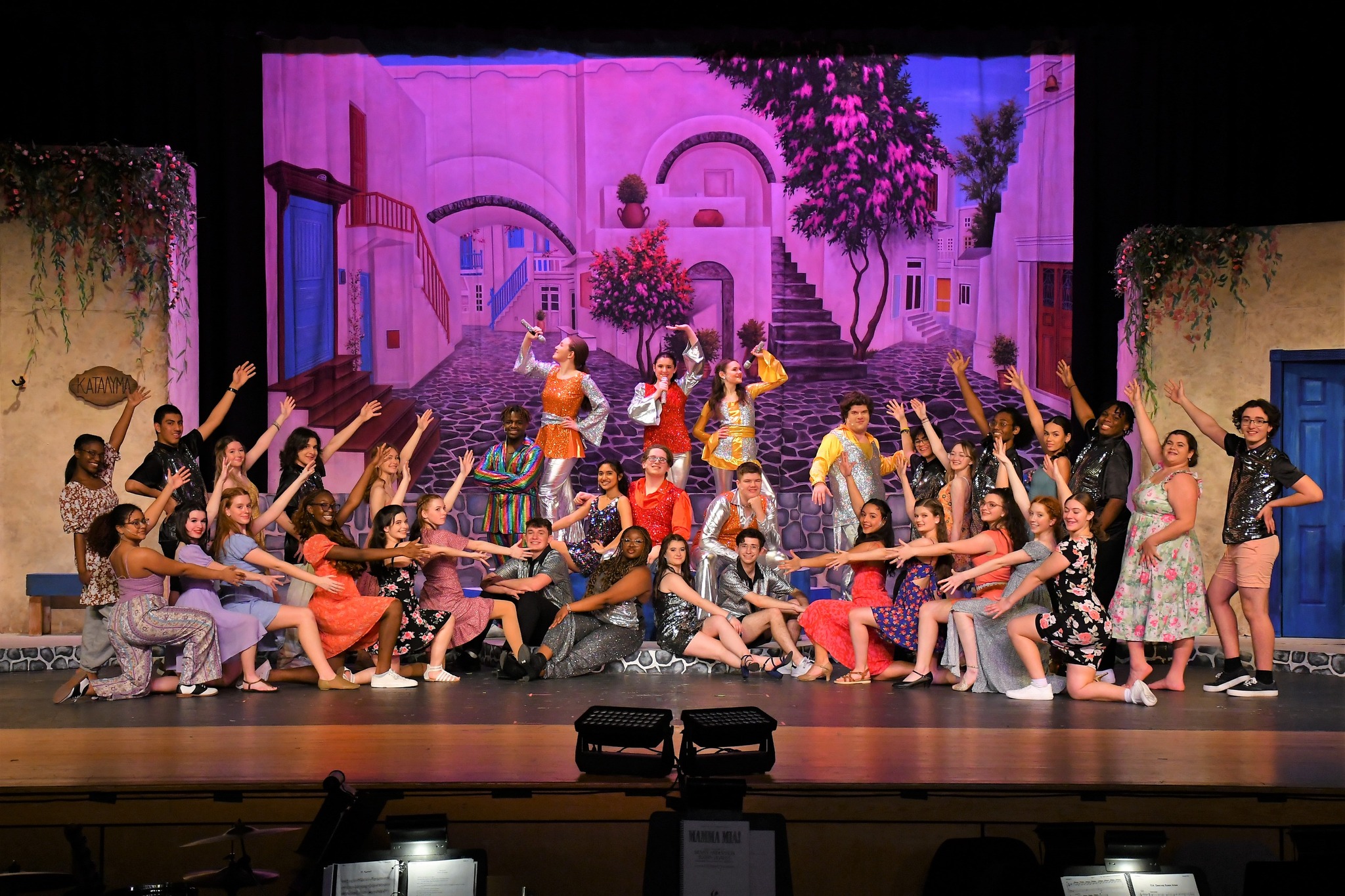 Absegami High School Professional Scenic Mediterranean Courtyard - B Backdrop