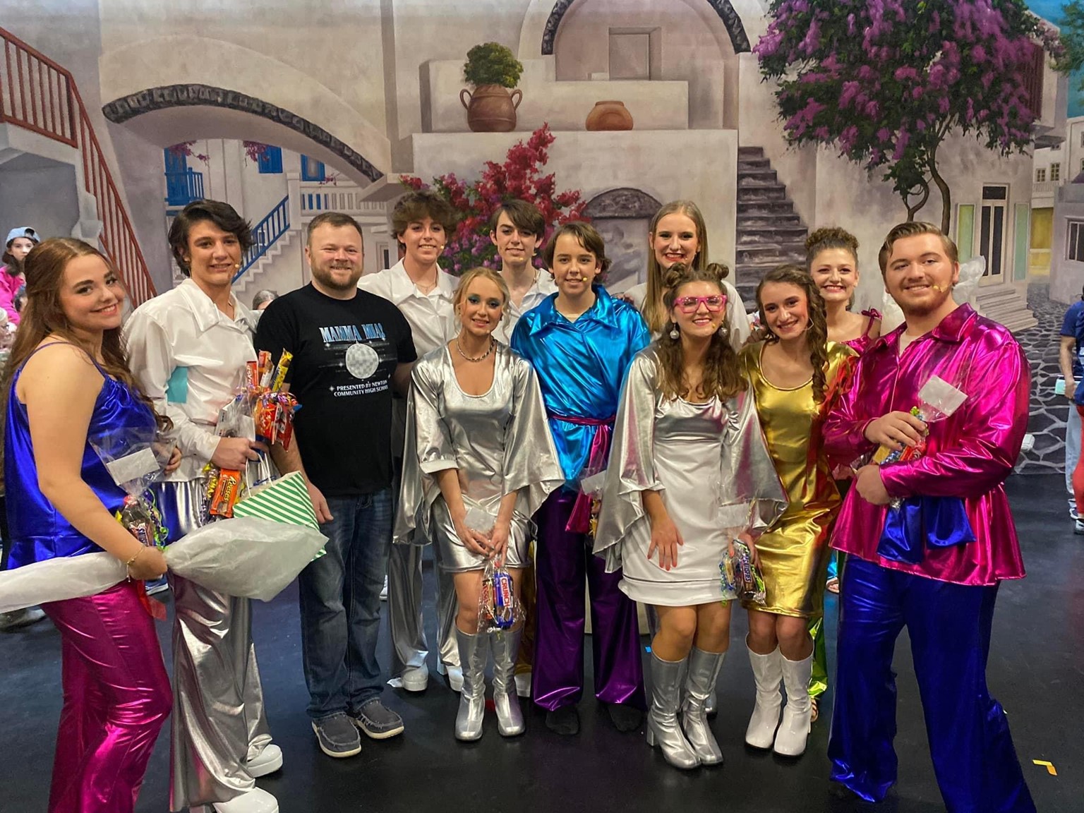 Newton Community H. S. Professional Scenic Mediterranean Courtyard - B Backdrop