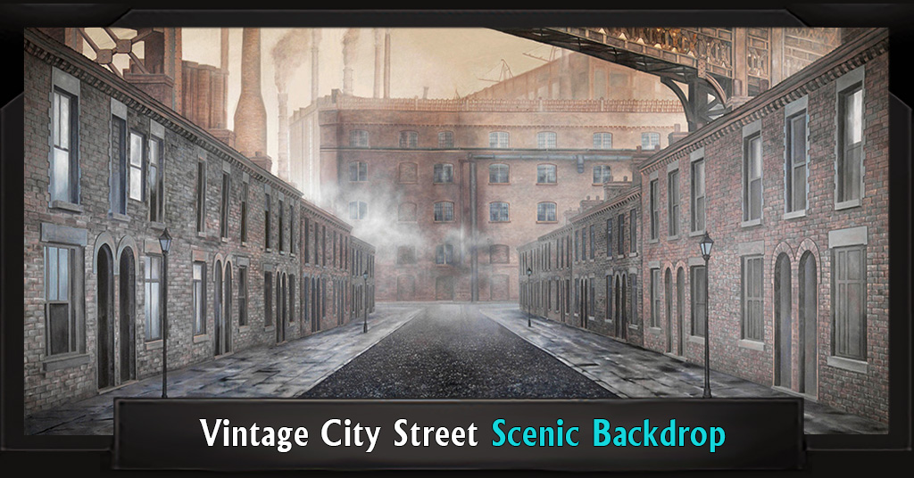 Vintage City Street with Frame
