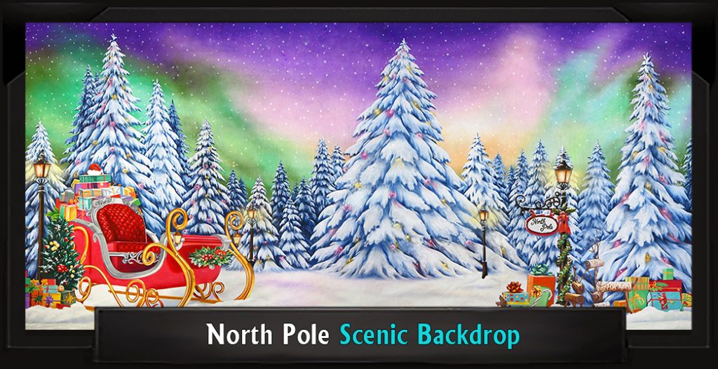 North Pole Professional Scenic Christmas Backdrop