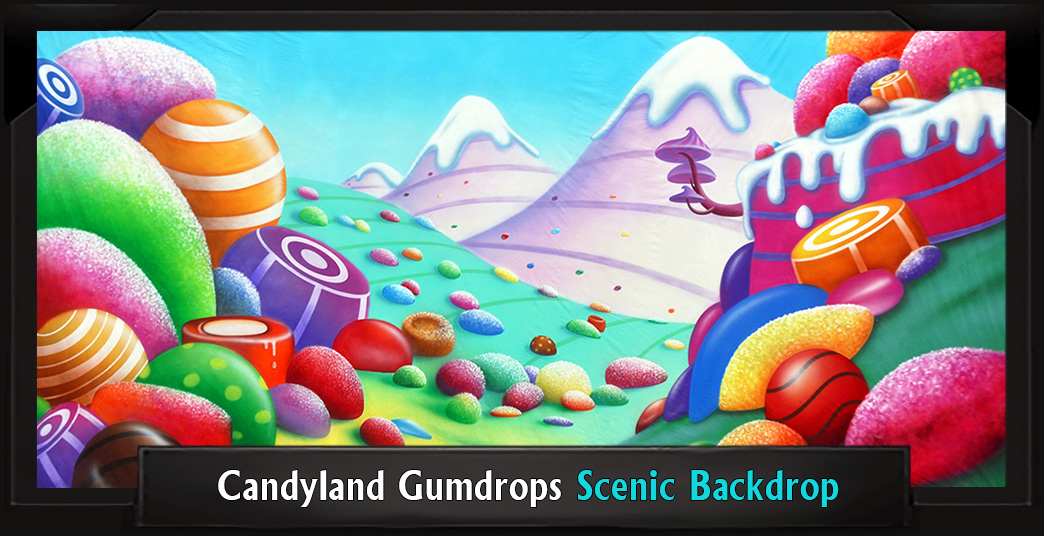 Candyland Gumdrops Professional Scenic Backdrop