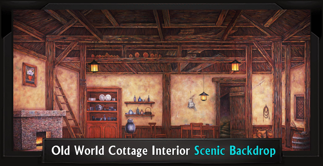 Old World Cottage Professional Scenic Backdrop