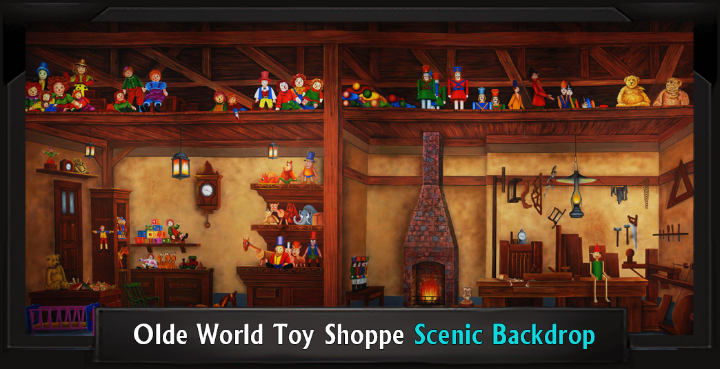 Professional Scenic Olde World Toy Shoppe Backdrop