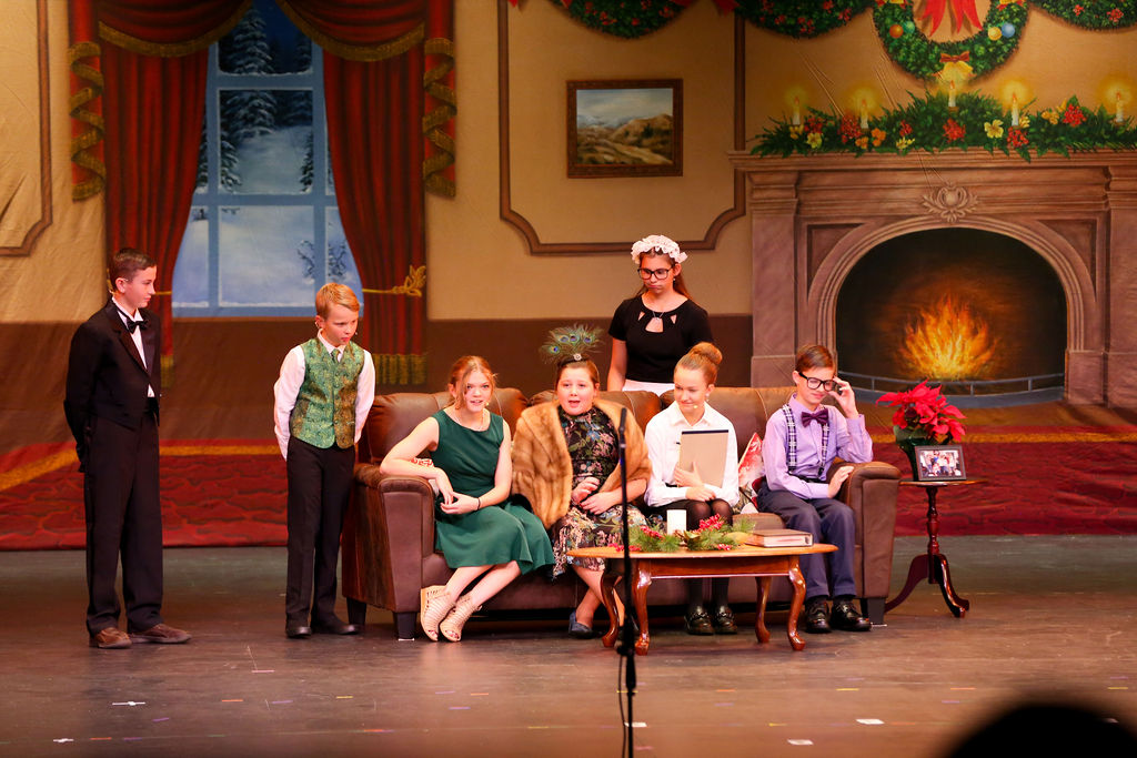 Central VA Christian School VICTORIAN PARLOR CHRISTMAS Professional Scenic Backdrop
