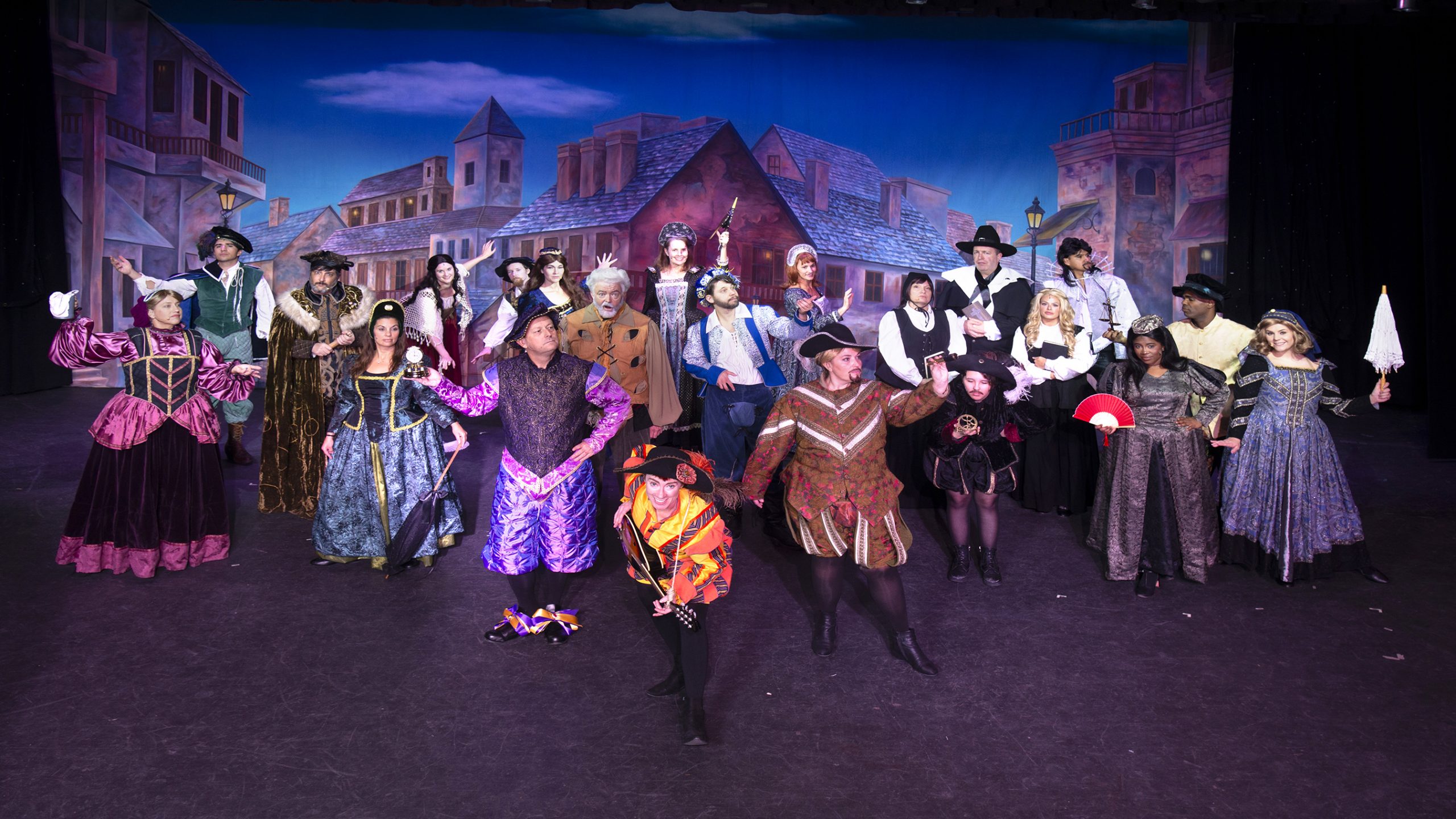 Stage Crafters Community Theatre OLD WORLD TOWN SQUARE Professional Scenic Backdrop