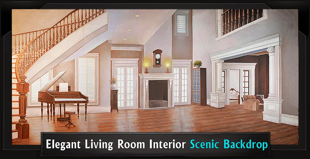 Elegant Living Room Interior PROFESSIONAL SCENIC MEAN GIRLS BACKDROP