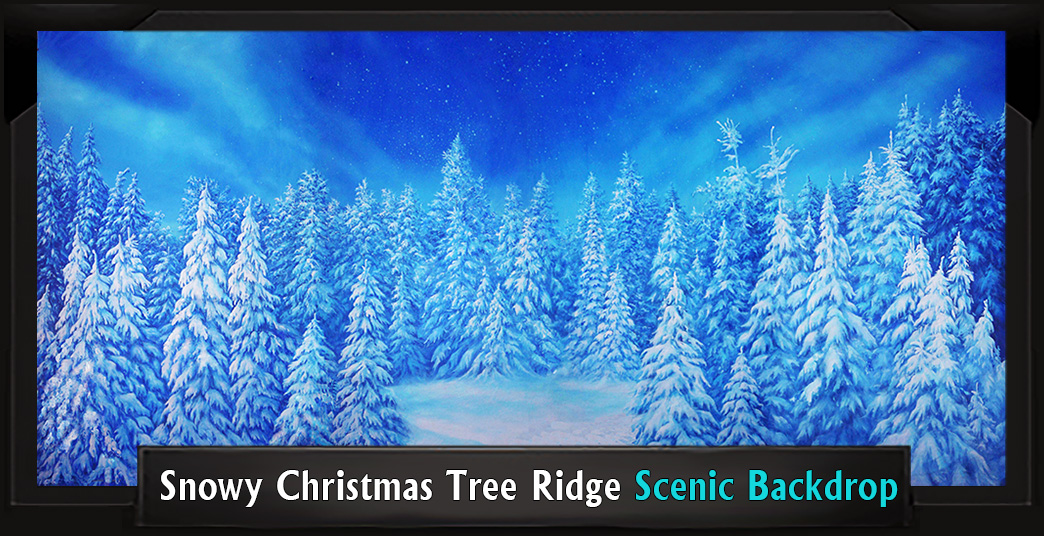 Snowy Christmas Tree Ridge Professional Scenic MEAN GIRLS Backdrop