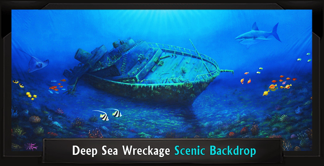 Deep Sea Wreckage Professional Scenic SpongeBob Backdrop