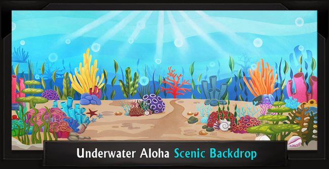Underwater Aloha Professional Scenic SpongeBob Backdrop