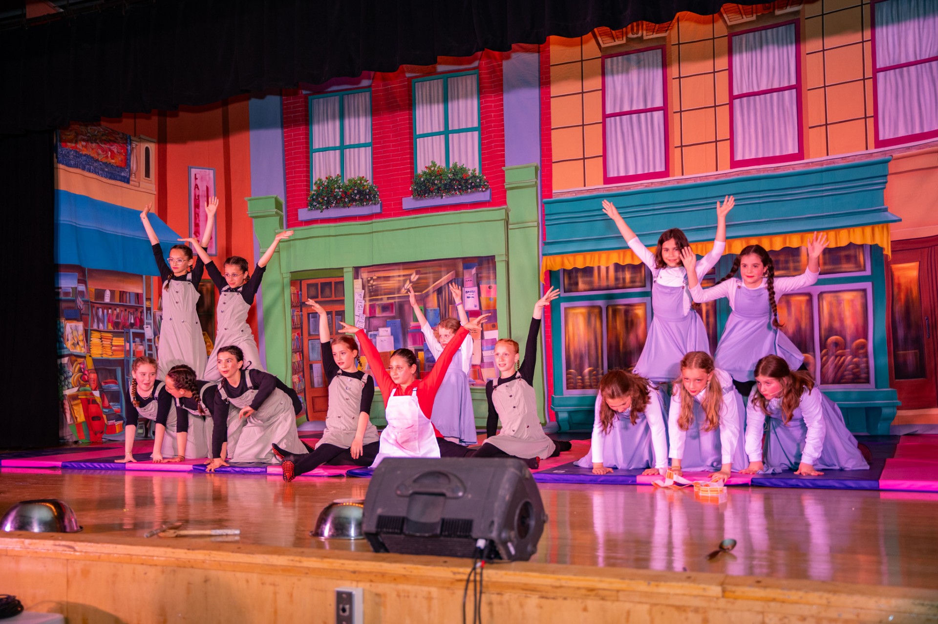 Friendly Street Corner Professional Scenic Avenue Q Backdrop