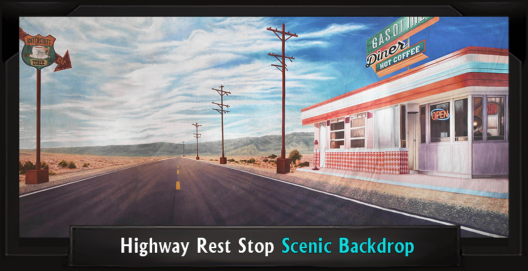 Highway Rest Stop with Frame
