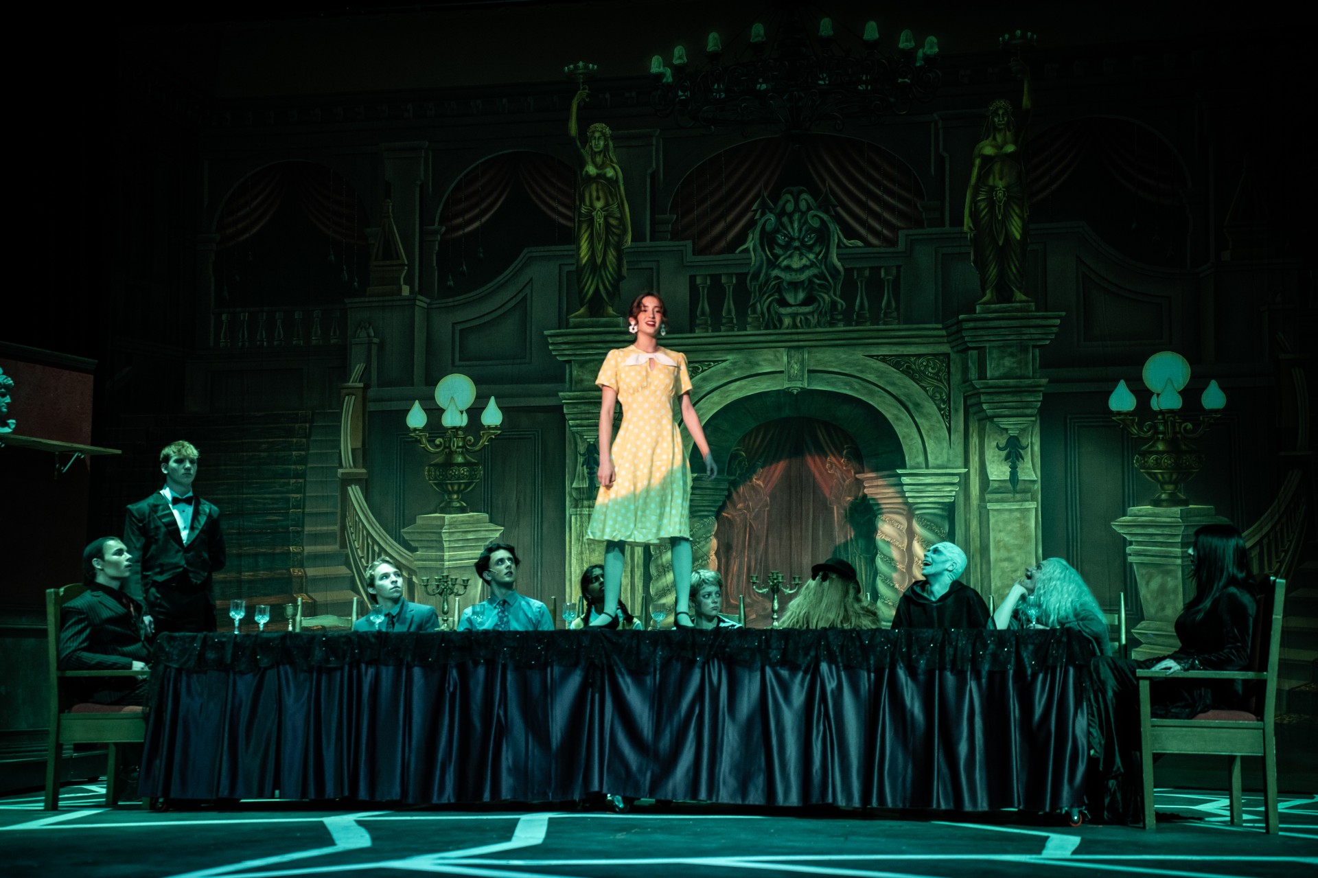 HAUNTED MANSION FOYER Professional Scenic Addams Family Backdrop