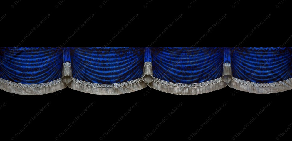 Victorian Royal Blue Curtain Header
